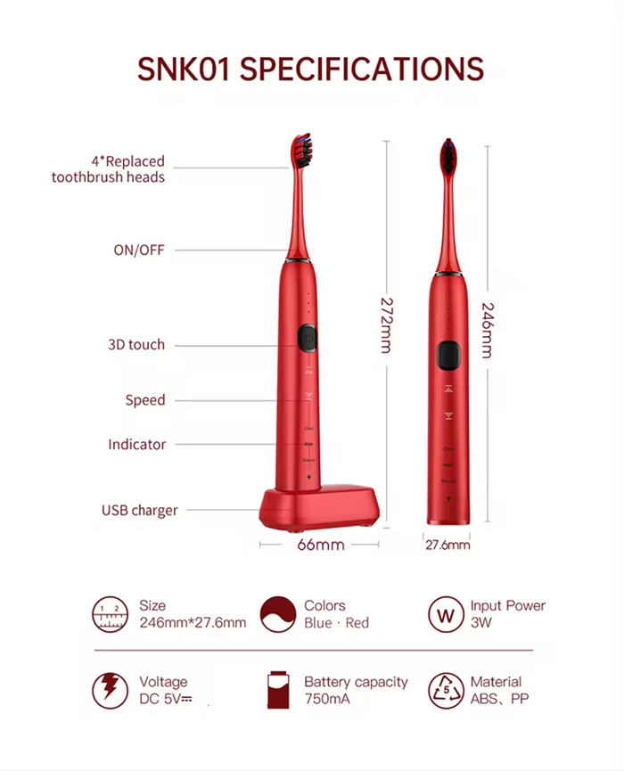 39840VPM 3D Touch Sonic Electric Toothbrush With Magnetic Suspension Motor SNK01