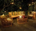 Large Rattan Casual Dining Set Villa Patio Garden Courtyard Hand Woven Couch