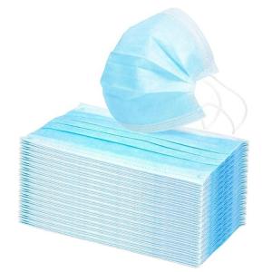 China Blue 3 Ply Disposable Mask / Air Pollution Protection Mask Low Respiratory Resistance factory