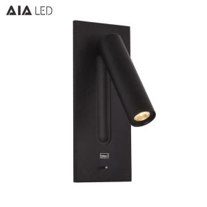 China Hotel customization bedside LED reading wall light USB charging hidden switch multifunctional bed wall spotlight factory