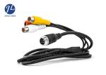 4 Pin Aviation To 2 RCA AV Car Reverse Camera Cable with Screw Connector