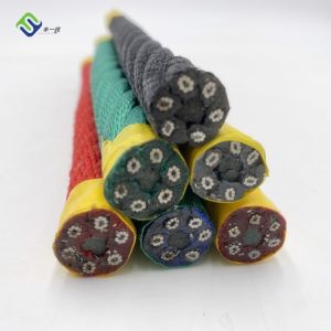 6*8 FC Twisted Polyester Combination Rope 16mm 6 Strand With Metal Core