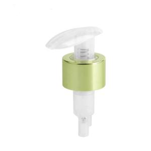 China Light Green Shiny Aluminium PP Plastic 28/410 Hand Wash Dispenser For Shampoo Products Packaging factory
