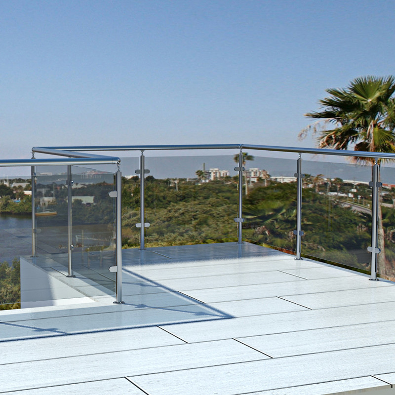 900mm 1100mm Stair Handrails With Ultra Clear Glass Colors For Long Lasting Performance