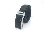 Black Color Mens Genuine Leather Dress Belt With Automatic Buckle Trim To Fit