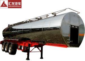 China 30000 L Aluminum Tanker Trailer , Milk Transport Trailer Polyurethane Foam 80mm High Efficiency factory