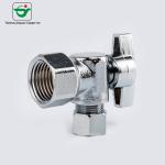 Low Lead Double Outlet 5/8"x1/2"x1/2" Water Sink Angle Valve