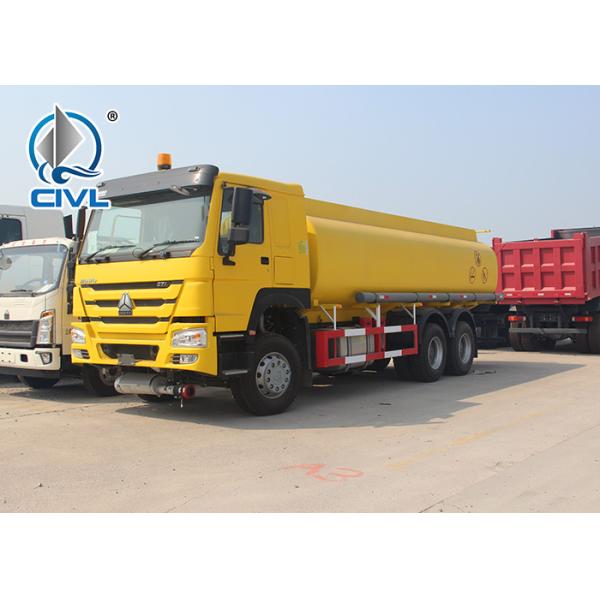 SINOTRUK HOWO7 Oil Storage Gasoline Tanker Liquid Truck With 25000L Tanker Capacity Yellow Fuel Tanker Truck
