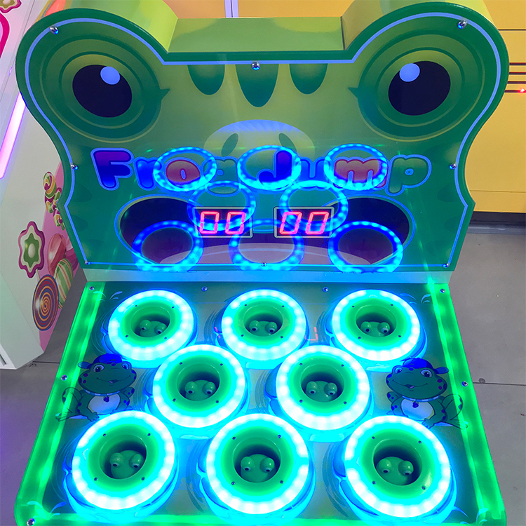 kids coin operated hitting frog whack A Mole frog hammer arcade ticket redemption game machine for mall