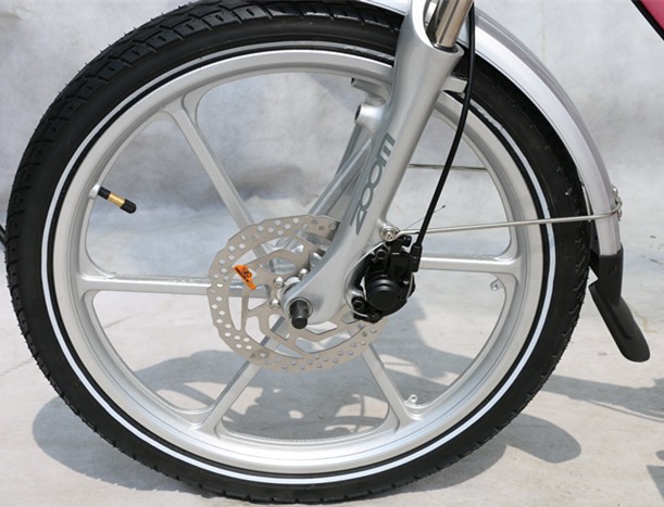 Foldable E Bicycle with Integrated Wheel and Brushless Motor Red Black Optional 36V