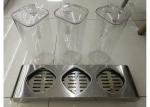 3-Holder Stainless Steel Stand for Square PC Juice Bottle, Restaurant Buffet