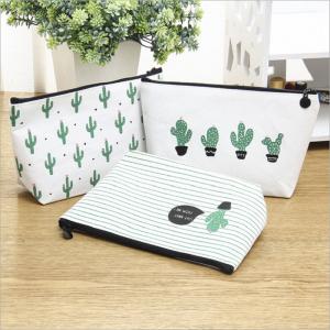 China Dustproof Portable Blank Plain Canvas Cosmetic Bags factory