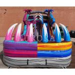 Outdoor Bouncy Inflatable Water Slides For Pool Purple Blue Commercial Grade