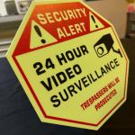 Aluminum Photoluminescent Security Alert Signage 300 X 300mm For School