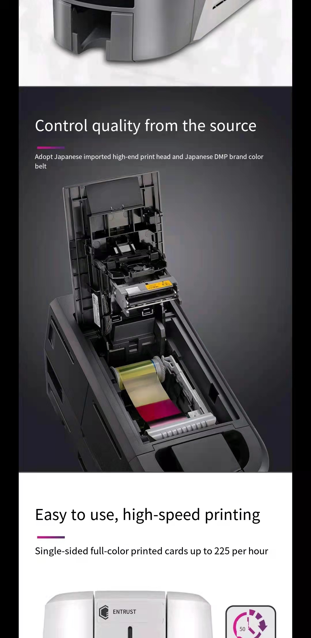 Card Printer Thermal Color Printer Original Entrust DATACARD Sig ma Entrust EM1 Direct