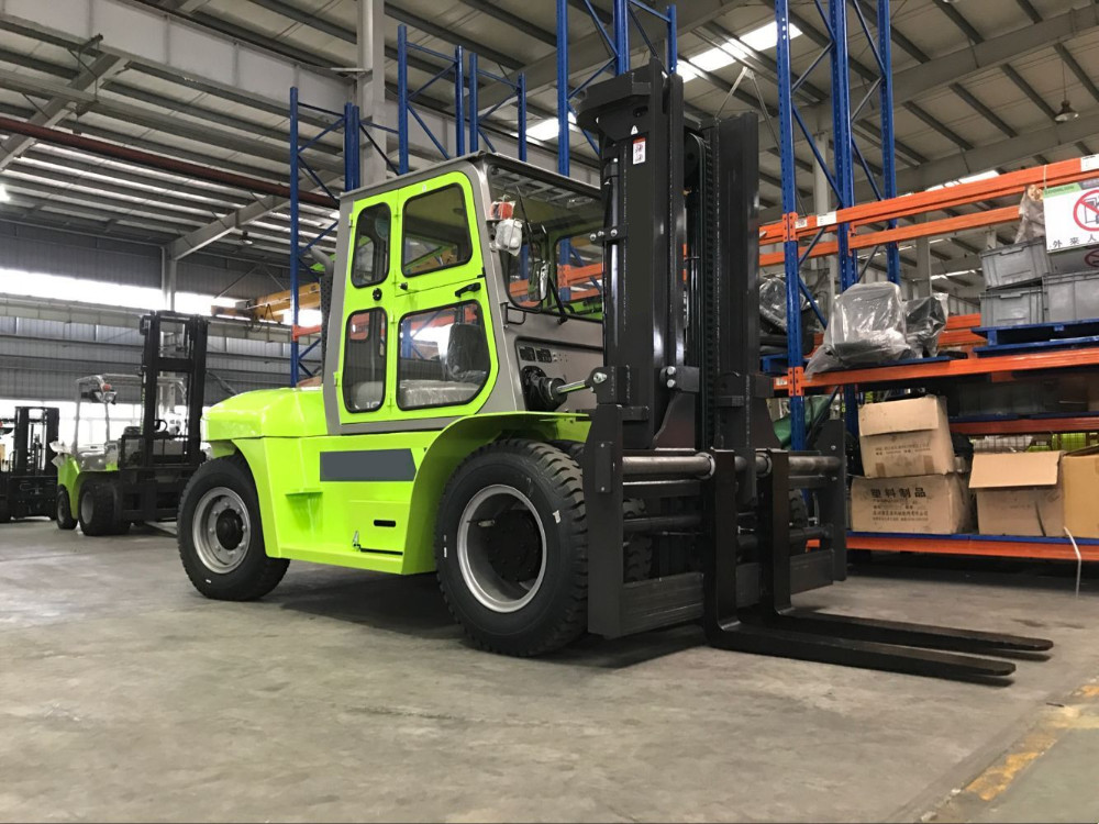 FD100 10 Ton Diesel Forklift With glass boom durable and high hardness material suitable for glass industry