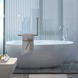 China 1.5m Modern Freestanding Solid Surface Bathtub Acrylic Stone Resin Soaking Tub factory