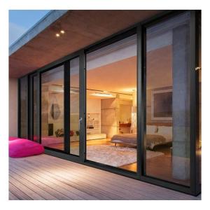 China Customized Color Design Aluminum Double Glass Sliding Door Frameless factory