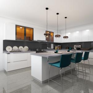 China Waterproof And Easy-Clean Modern Kitchen Cabinet With Luxury Island factory