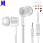 Plastic Wired In Ear Earphones 3.5mm Round Cable White Black Color