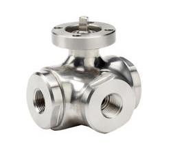 China 3 Way Full Bore Threaded Ends Stainless Steel Ball Valve with “T” or “L” Port factory