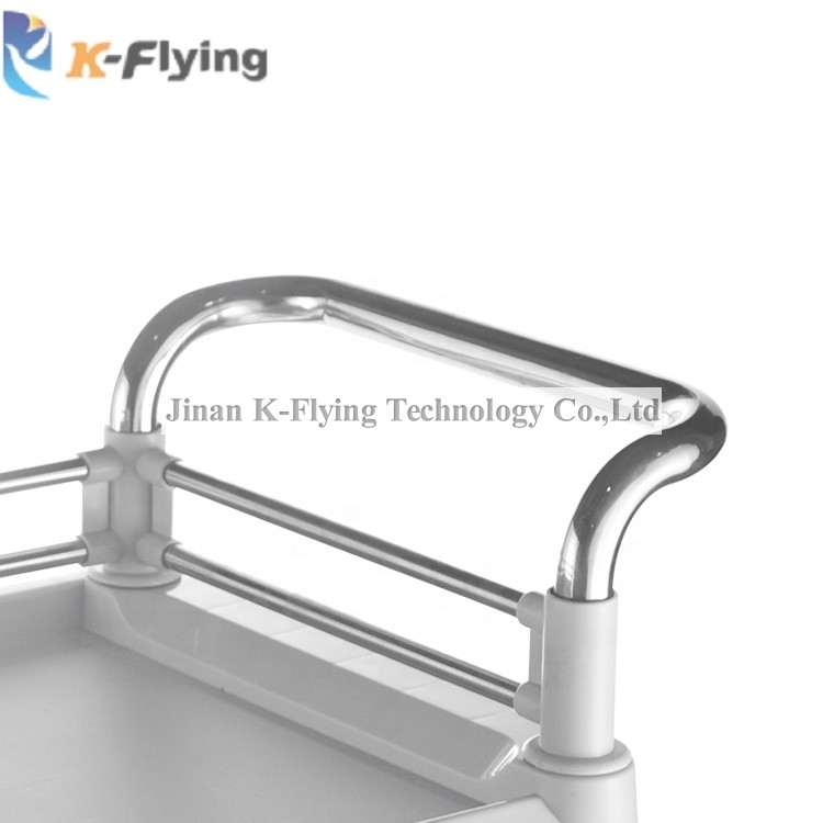 4 PVC Mute Wheel Medical Equipment Trolley With Guard Rail
