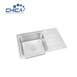 China CH7545 Single Bowl Sink With Drain Board Stainless Steel Kitchen Sink Press Kitchen Sink factory
