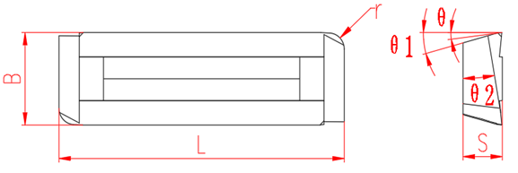 PVD Coated Carbide Reaming Insert HYL220603R0.4-5 HYB208 Designed for Challenging Materials Except Temperature Alloys