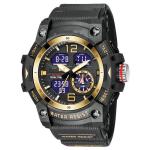 Multi Functional Plastic Quartz Watch 3ATM Quartz Movement Lcd Mens
