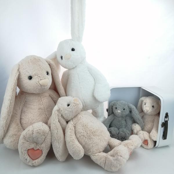 Child Friendly Soft Animal Toys Plush White Black Bunny Baby Infant Stuffed