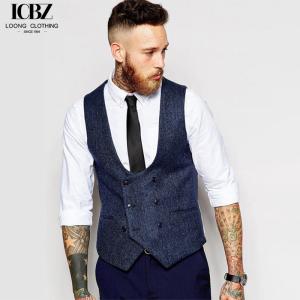 China Men's Slim Black Suit Vest in Customized Color Perfect for Business Formal Style factory