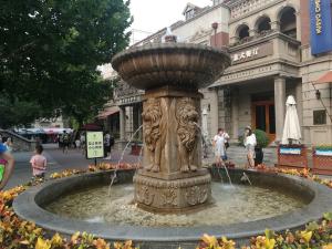 China Garden water sandstone fountain with pool, china marble sculpture supplier factory