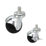 No Brakes 10x15mm Threaded Stem Ball Casters For Chairs