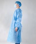 blue SMS Non Waven Material 45gsm Disposable Medical Isolation Gown