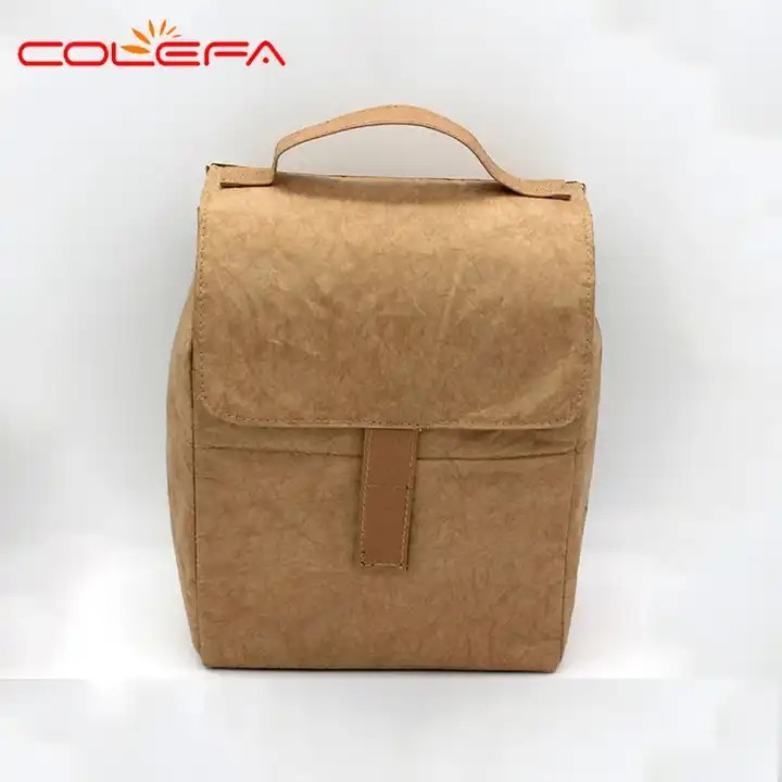Brown Dupont Tyvek Paper Lunch Cooler Bag Custom Aluminium Foil Thermal Insulation