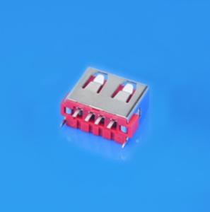China Straight DIP Short Type Usb 2.0 Female Connector L10mm Red Housing factory