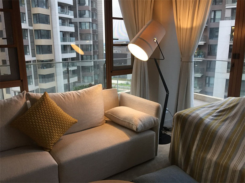 Fabric Metal R7s Modern Floor Lamp Indoor Decoration Lighting White Black