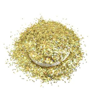 Super Shiny Epoxy Chunky Champagne Glitter PET Solvent Resistance Customized