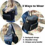 3 ways wearing Premium Vegan Leather Baby Diaper Backpack USB Charging Port