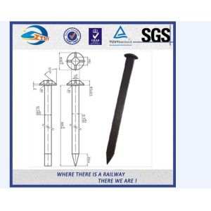 Dacromet / Sherardizing Elastic Railroad Track Spikes For Railway Sleeper