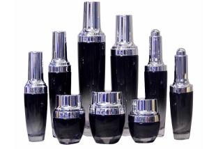 China Anti Leakage Dark Black Lotion Pump Bottle 30g 50g 30ml 50ml 100ml 120ml factory