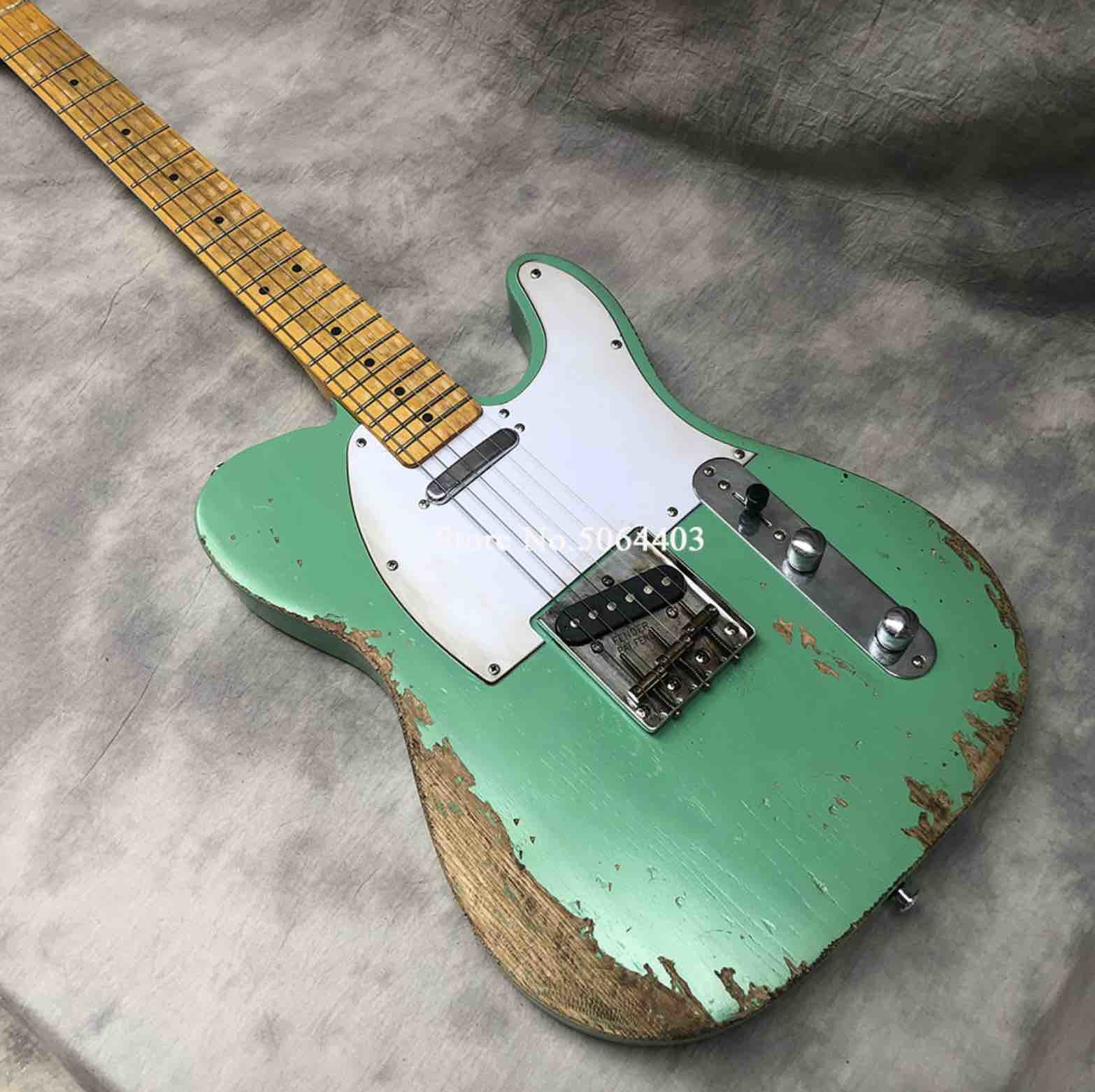 High quality handmade old vintage relic accessories made old aged neck TELE electric guitar free shipping