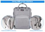 Large Capacity 300D PU Cation UV LED Sanitizer Mommy Bag
