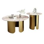 Modern Stainless Steel Living Room Combination Round Coffee Table