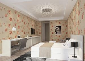 China 0.53*10M Removable Rustic Style Wallpaper , Embossed Floral Pattern Wallpaper factory
