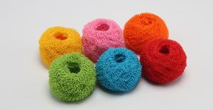 China Environmental Friendly Polyester Fiber Scourer Durable For Kitchen Cleaning factory