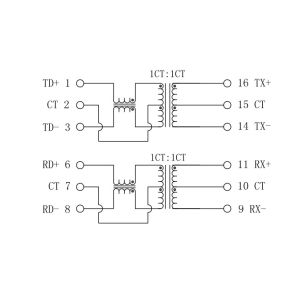 HX1198FNL / HX1198FNLT Ethernet Magnetic Transformers XFRMR Module