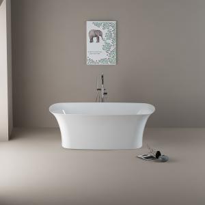 China Glossy White Free Standing Bathtub Bathroom Remodeling Center Drain Placement factory