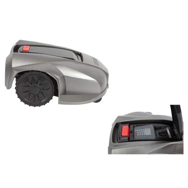 China Programmable Electric Automatic Lawn Mower Auto Recharge With Rain Sensor factory