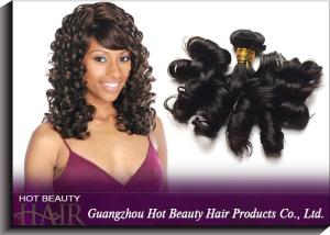 China Brazilian Grade 6A Virgin Hair Weave Natural Black , Funmi Human Hair factory